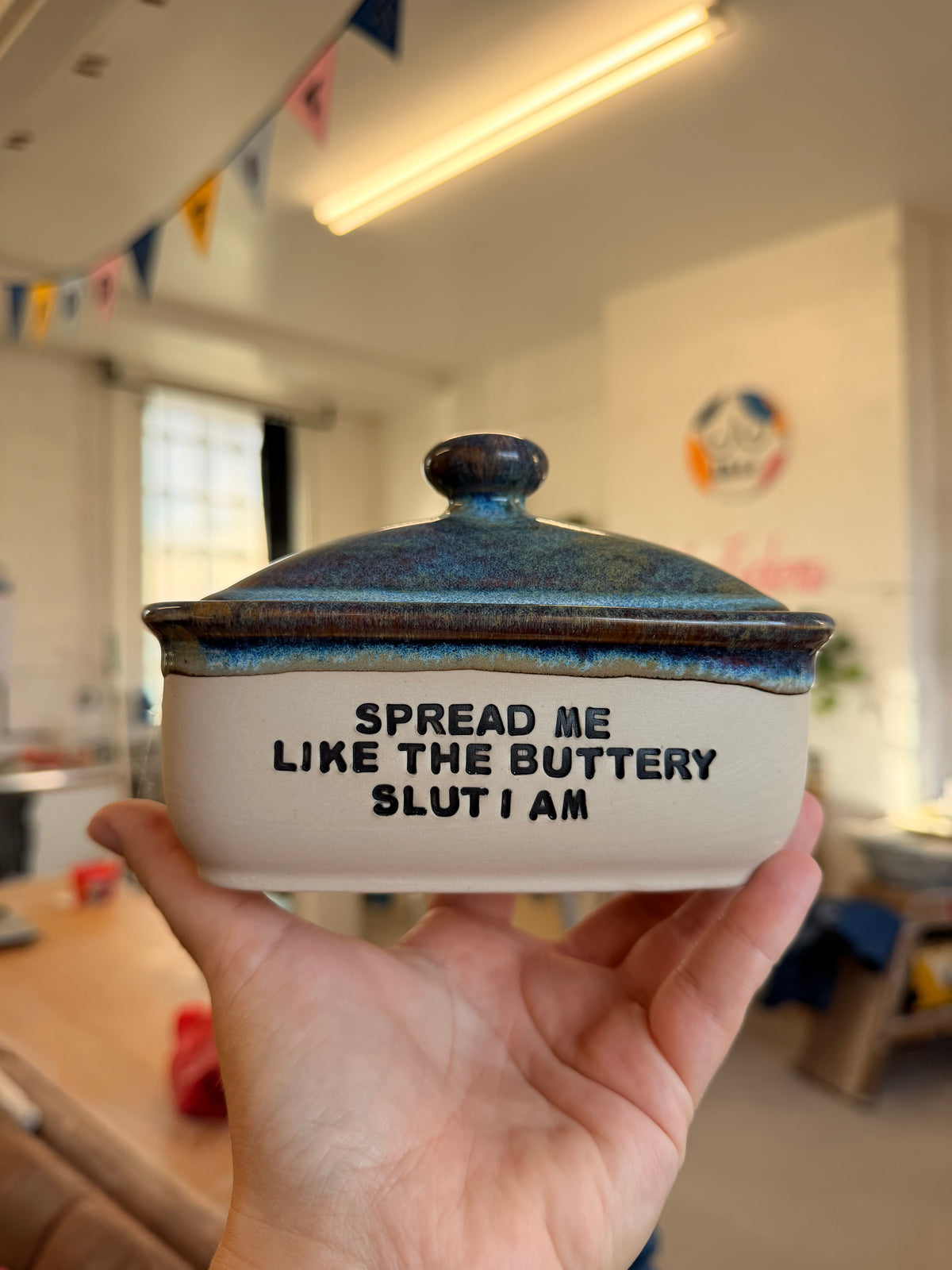 Handmade Butter Dish Lightning - SPREAD ME LIKE THE BUTTERY SLUT I AM