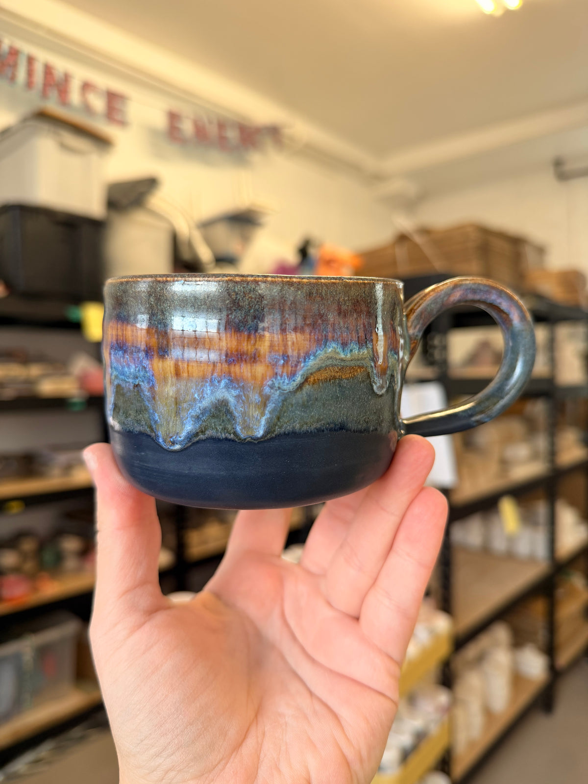 Black and Lightning wheel thrown mug - CUNT