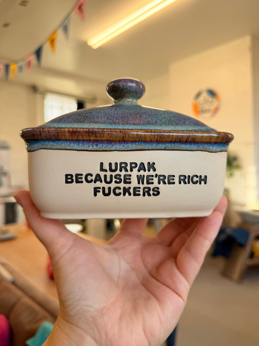 Handmade Butter Dish Lightning  - LURPAK BECAUSE WE'RE RICH FUCKERS