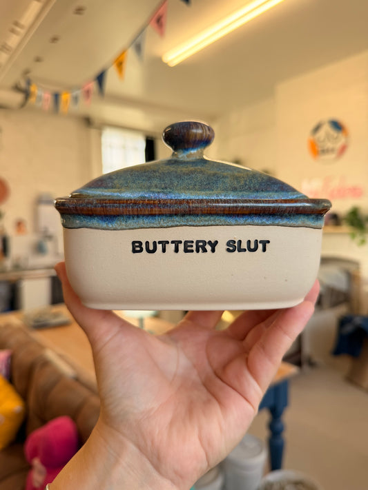 Handmade lightning Butter Dish - BUTTERY SLUT