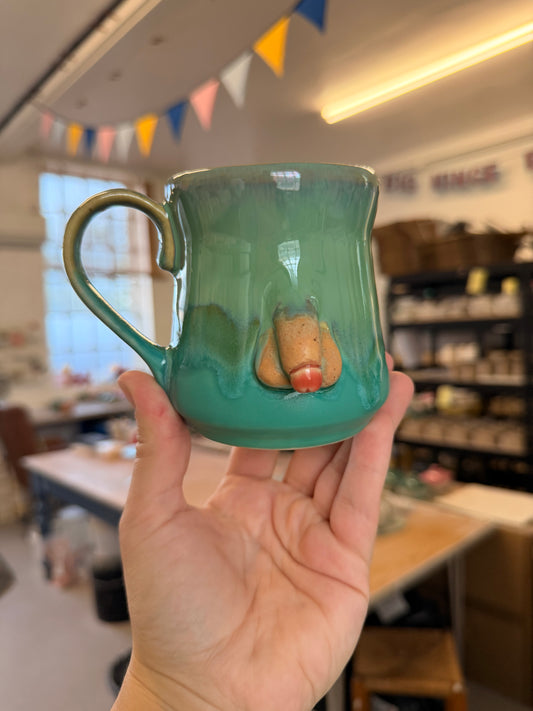 Green and Teal Willy Mug