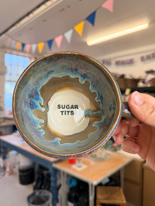 Handmade Sweary Jumbo Janice Mug  - SUGAR TITS
