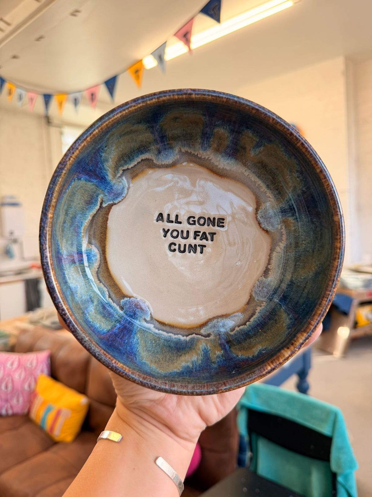 Handmade Snack Bowl - ALL GONE YOU FAT CUNT