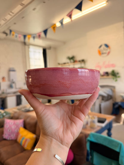 Pink Wheel Thrown Snack Bowl - YOU'VE EATEN THEM ALL YOU FAT CUNT