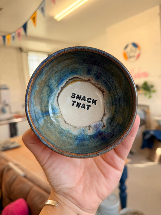 Small Wheel Thrown Snack Bowl - SNACK TWAT