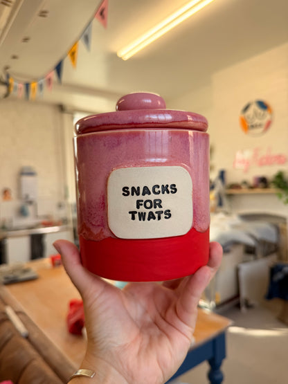 Handmade Snack Jar - SNACKS FOR TWATS