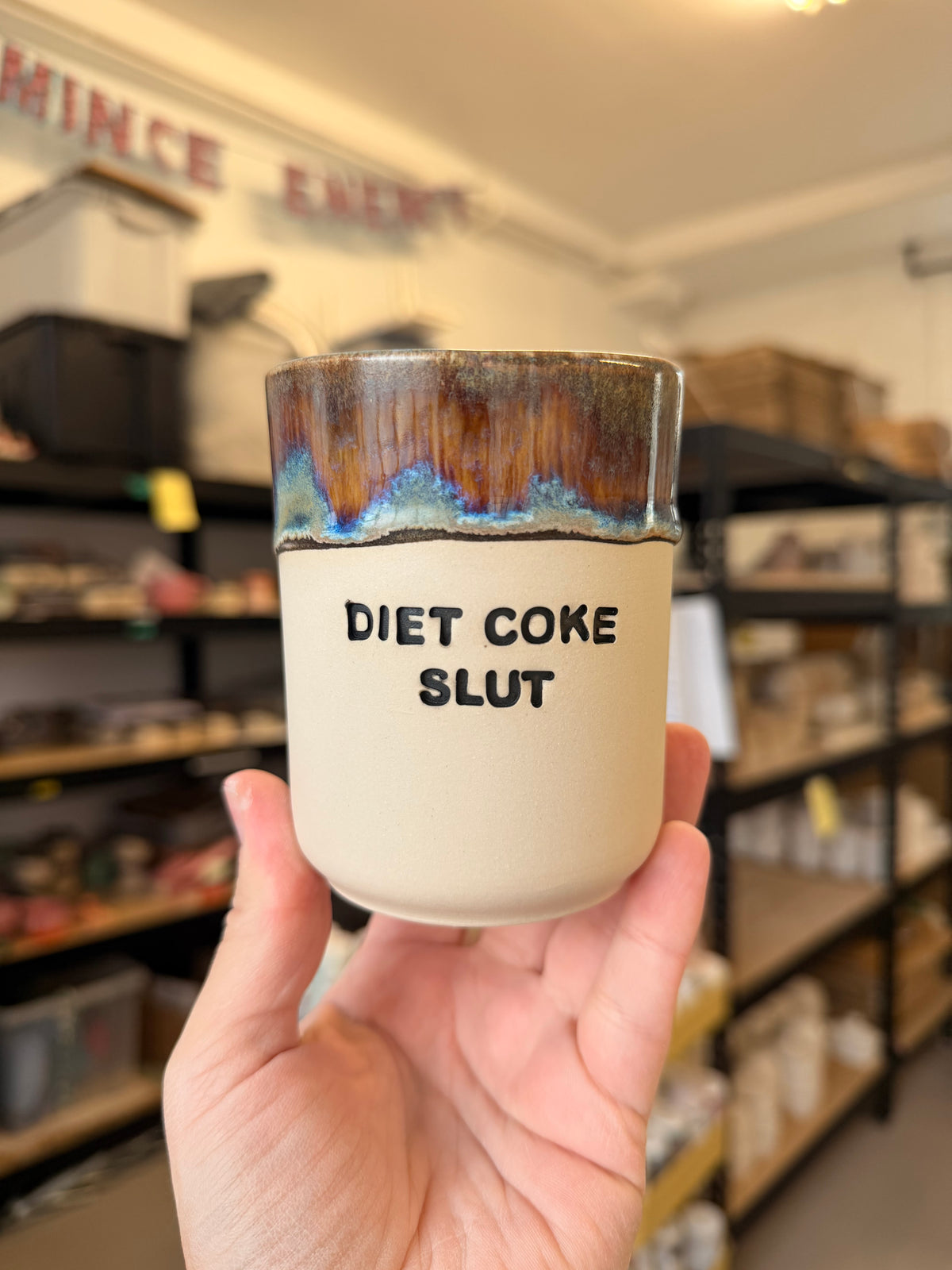 Handmade Sweary Ceramic Cup - DIET COKE SLUT