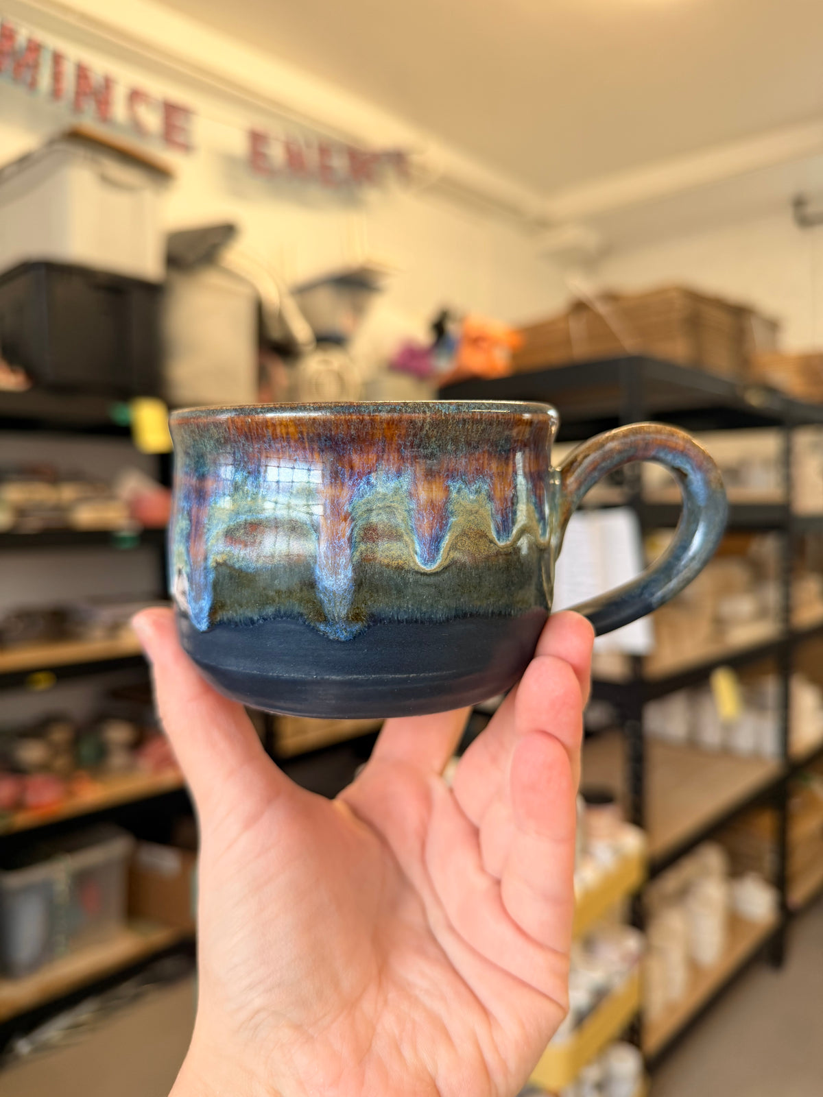 Black and Lightning wheel thrown mug - CUNT