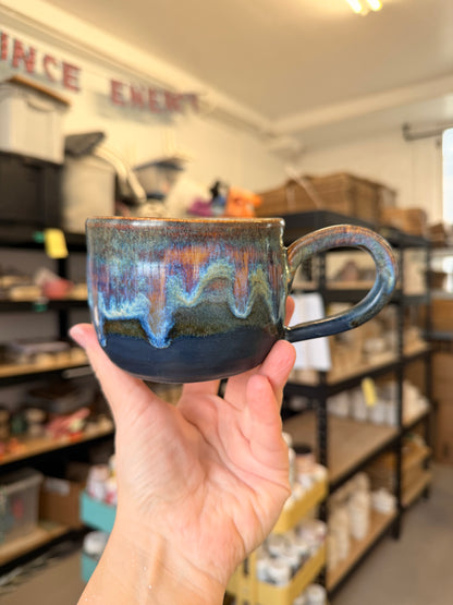 Black and Lightning wheel thrown mug - CUNT