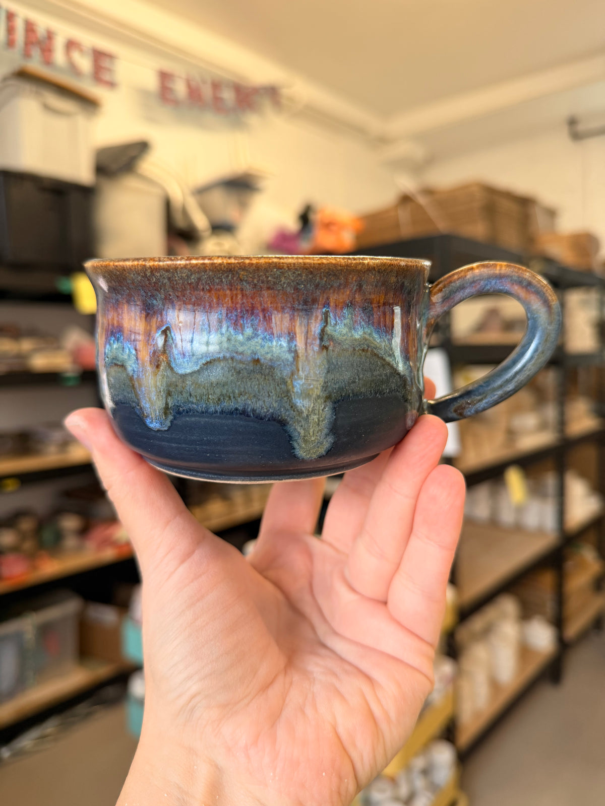 Black and Lightning wheel thrown mug - CUNT