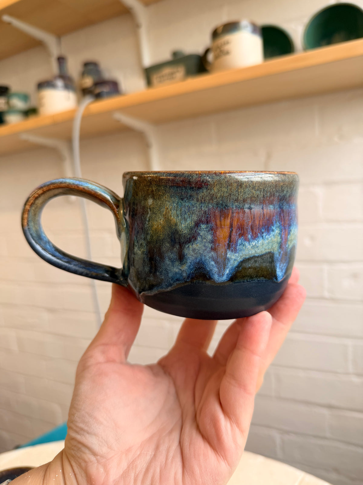Black and Lightning wheel thrown mug - CUNT