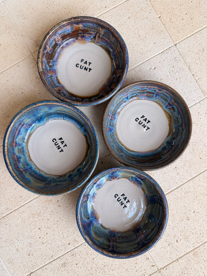 Small Handmade Snack Bowl - FAT CUNT