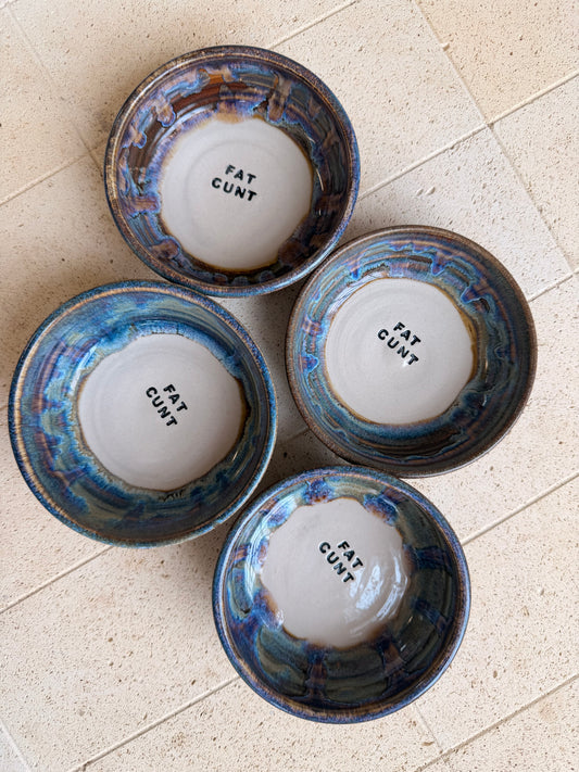 Small Handmade Snack Bowl - FAT CUNT