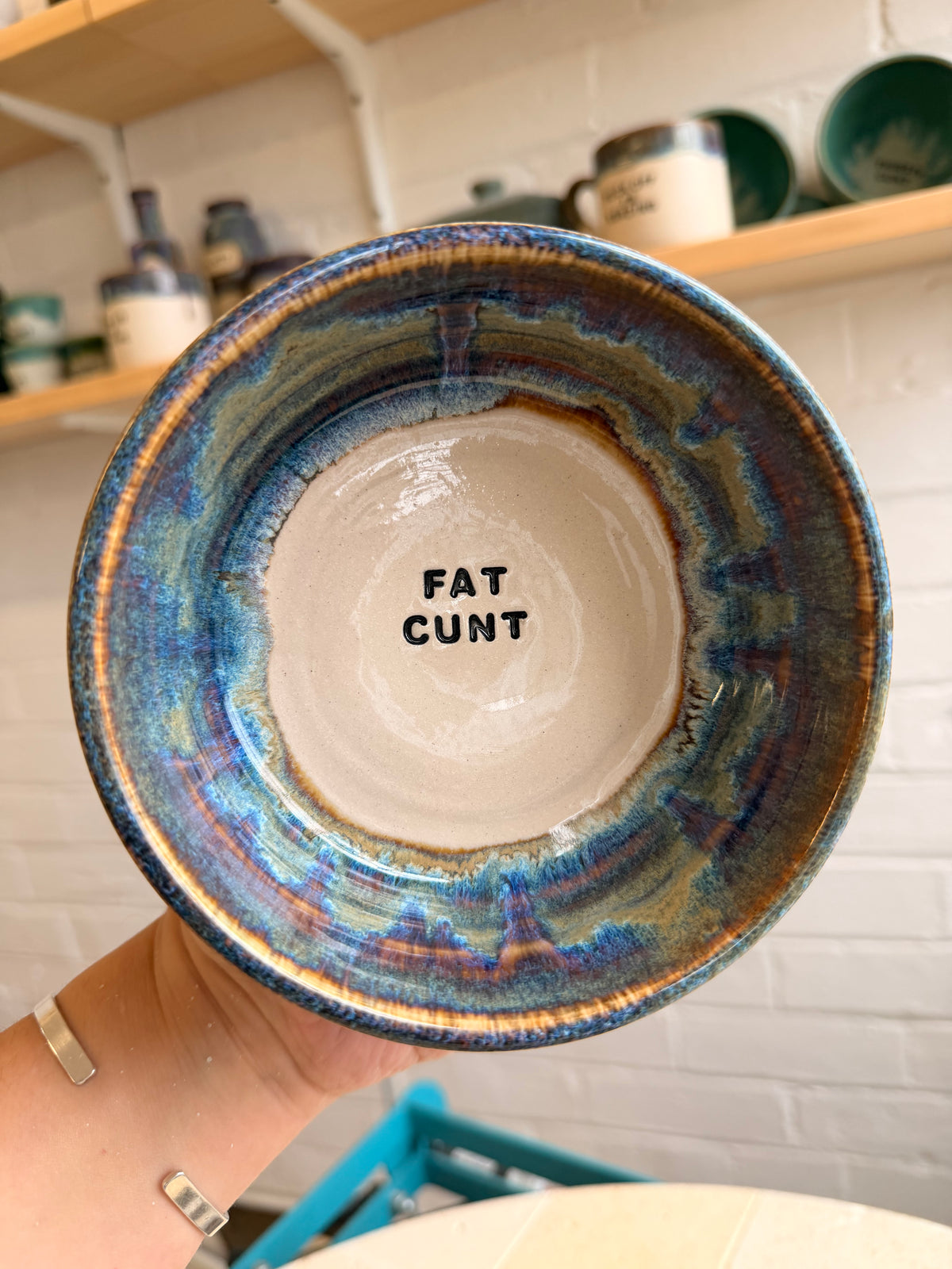 Small Handmade Snack Bowl - FAT CUNT