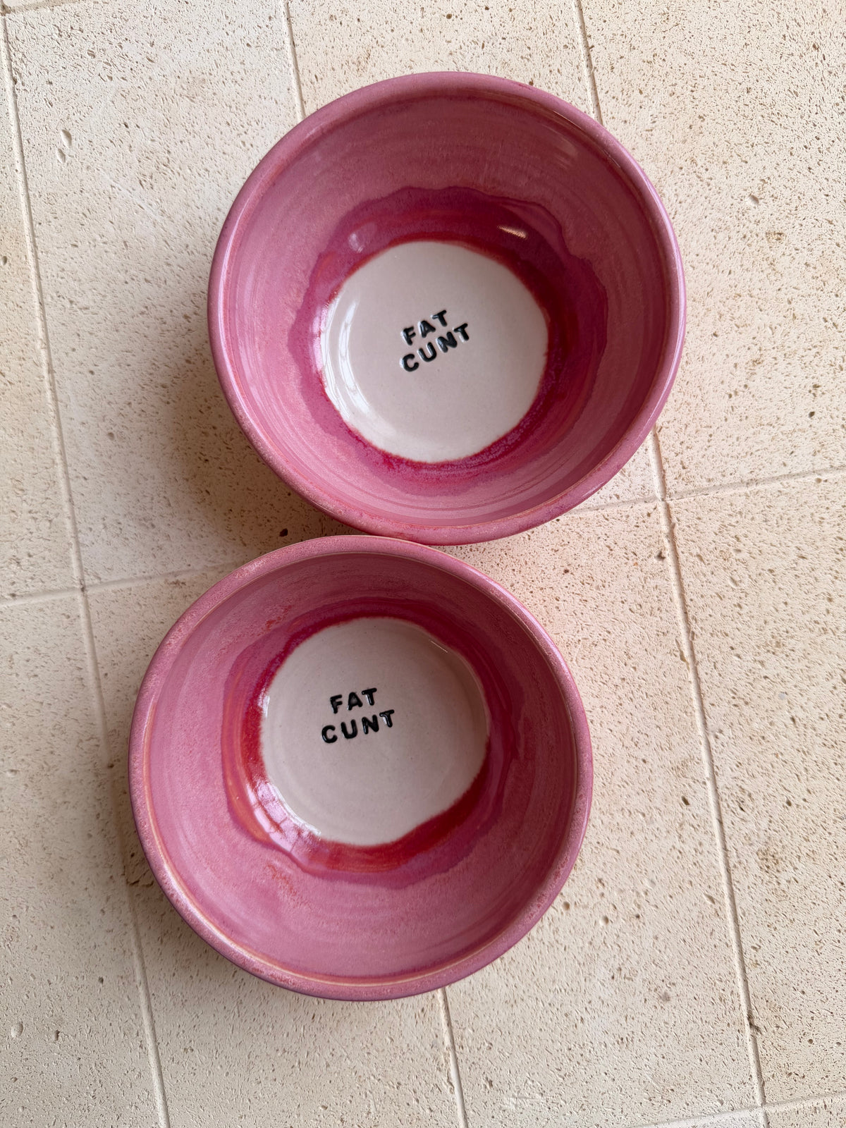 Small Handmade Snack Bowl - FAT CUNT