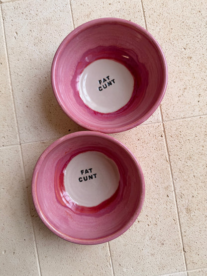 Small Handmade Snack Bowl - FAT CUNT