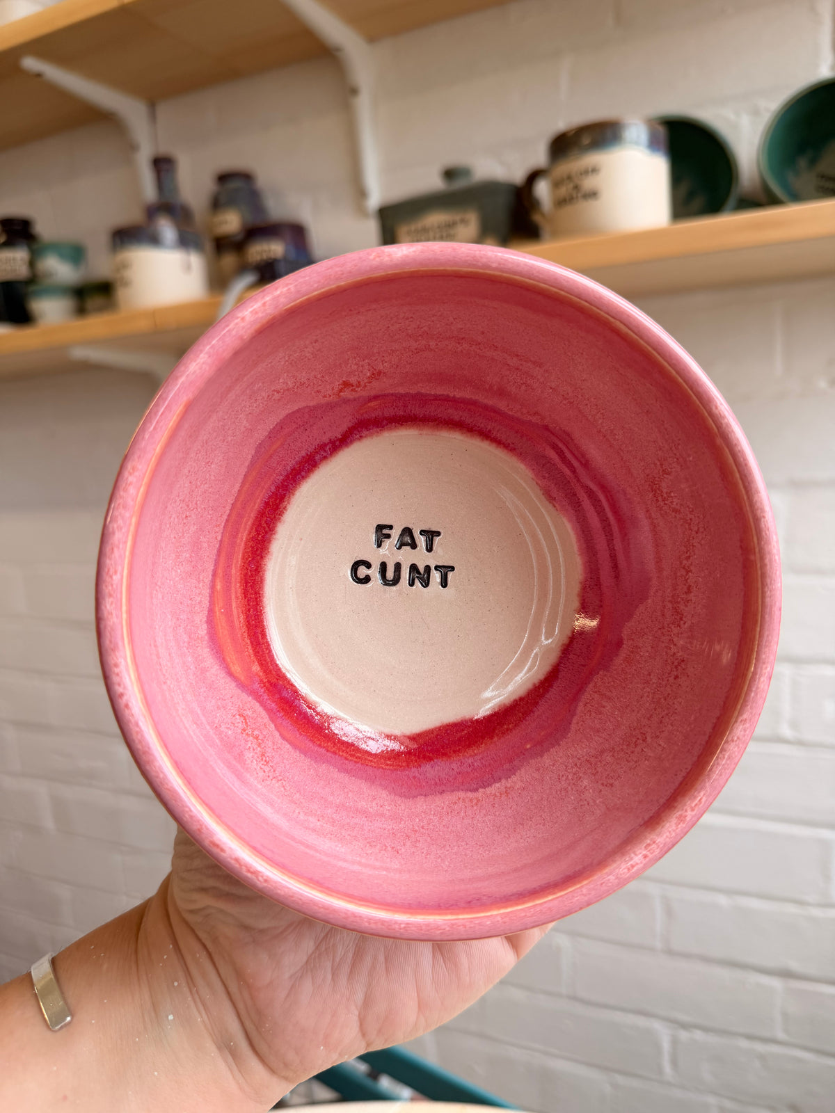 Small Handmade Snack Bowl - FAT CUNT