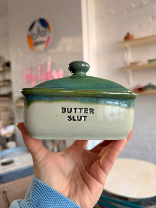 Handmade  Green Butter Dish - BUTTER SLUT