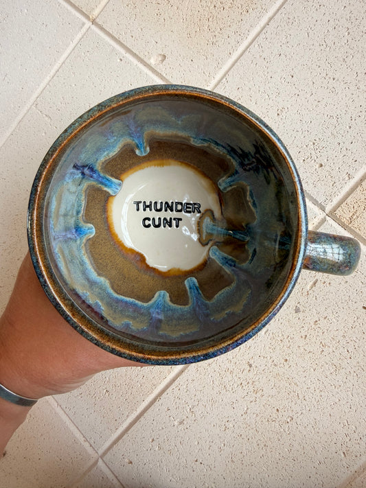 Handmade Sweary Jumbo Janice Mug  - THUNDER CUNT