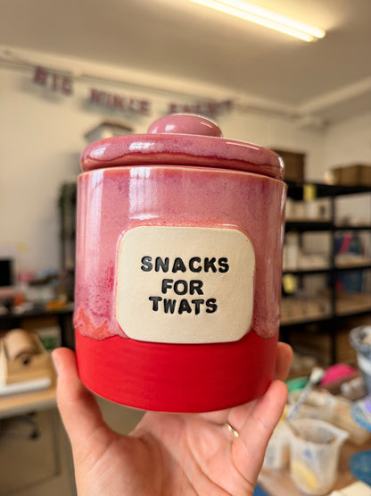 Handmade Snack Jar - SNACKS FOR TWATS