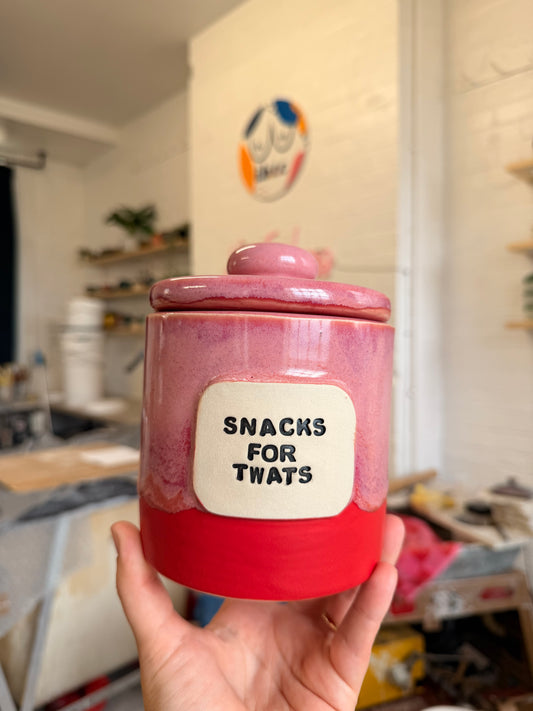 Handmade Snack Jar - SNACKS FOR TWATS
